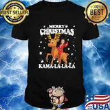 Merry Christmas Kama la la la Kamala Harris Riding Reindeer Shirt