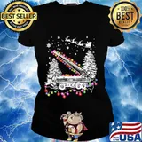 Merry christmas light love firefighter s Ladies tee