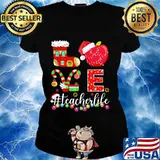 Merry christmas love teacher life s Ladies tee