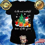 Merry christmas mickey mouse it's the most wonderful time of the year snow s Ladies tee