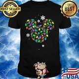 Merry christmas mickey mouse lights snow shirt