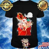 Merry christmas pigs moon snow shirt