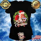 Merry christmas santa claus vintage s Ladies tee