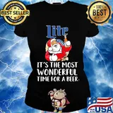 Merry christmas santa lite it's the most wonderful time for a beer s Ladies tee