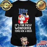 Merry christmas santa lite it's the most wonderful time for a beer shirt