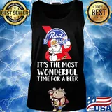 Merry christmas santa pabst blue ribbon it's the most wonderful time for a beer s Tank top