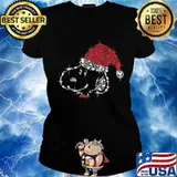 Merry christmas snoopy santa diamond s Ladies tee