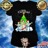 Merry christmas the peanuts band and snoopy s Ladies tee