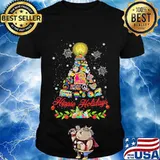 Merry christmas tree hippie holidays shirt
