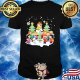 Merry christmas tree the peanuts characters snow shirt