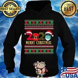 Merry christmas ugly sweater christmas 2020 santa face mask s Hoodie