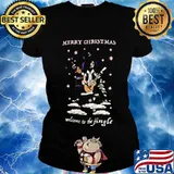 Merry christmas welcome to the jingle guitar s Ladies tee