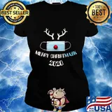 Merry Christmask Reindeer In Mask Shirt Ladies tee