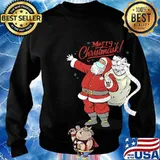 Merry Christmask Santa Wearing Mask Bring Toilet Paper Christmas Shirt Sweater