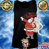 Merry Christmask Santa Wearing Mask Bring Toilet Paper Christmas Shirt Tank top