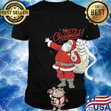 Merry Christmask Santa Wearing Mask Bring Toilet Paper Christmas Shirt