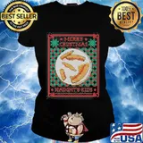 Merry crustmas naughty kids ugly christmas s Ladies tee