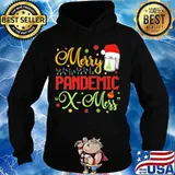 Merry Pandemic Xmas Hat Santa Clause Shirt Hoodie