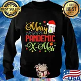 Merry Pandemic Xmas Hat Santa Clause Shirt Sweater