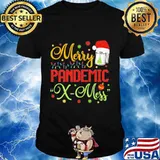 Merry Pandemic Xmas Hat Santa Clause Shirt