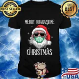 Merry quarantine christmas santa claus shirt