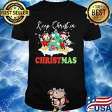 Minnie and mickey mouse keep christ in christmas shirt