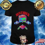 Movember Bj Lumberjack skull With Crossed Axes Shirt