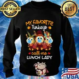 My favorite turkeys call me lunch lady turkey mask face s Sweater