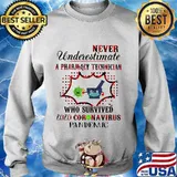Never underestimate a pharmacy technician who survived 2020 coronavirus pandemic mask s Sweater