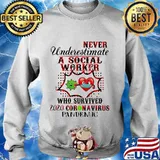 Never underestimate a Social Worker who survived 2020 coronavirus pandemic s Sweater