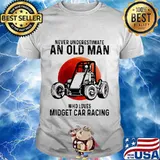 Never underestimate an old man who loves midget car racing sunset shirt