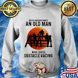 Never Underestimate An Old Man Who Loves Obstacle Racing Moon Blood Shirt Sweater