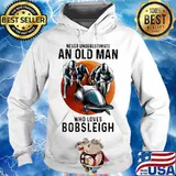 Never underestimate an old woman with native blood who loves bobsleigh sunset s Hoodie