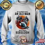 Never underestimate an old woman with native blood who loves bobsleigh sunset s Sweater