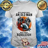 Never underestimate an old woman with native blood who loves bobsleigh sunset shirt