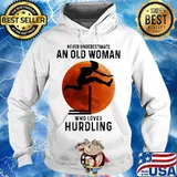 Never underestimate an old woman with native blood who loves hurdling sunset s Hoodie