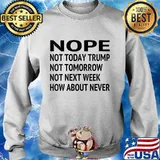 Nope Not Today Trump Lost Not Tomorrow Not Next Week How About Never Quote Biden Presidential Election Shirt Sweater