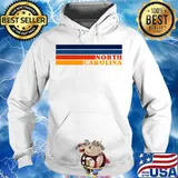 North Carolina Colorful 70s Style Retro Stripes Shirt Hoodie