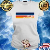 North Carolina Colorful 70s Style Retro Stripes Shirt Ladies tee