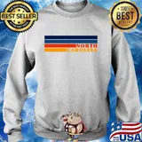 North Carolina Colorful 70s Style Retro Stripes Shirt Sweater
