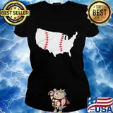 Official baseball america map s Ladies tee