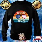 Official Biden Won Glass American Flag Vintage Retro Shirt Sweater