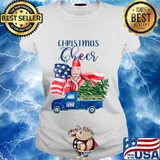 Official Christmas Cheer Joe Biden Santa Claus Flag Us Truck Shirt Ladies tee