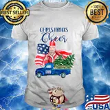Official Christmas Cheer Joe Biden Santa Claus Flag Us Truck Shirt