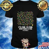 Official Christmas Light It's Fine I'm Fine Everything Is Fine Teacher Life Shirt