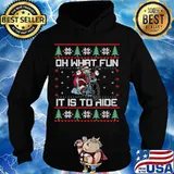 Oh What Fun It Is To Ride Biker Santa Motorcycle Ugly Christmas Shirt Hoodie