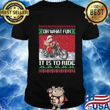 Oh What Fun It Is To Ride Santa Riding Motorcycle Christmas Shirt