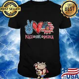 Peace love america sunflower heart shirt