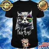 Pink Floyd Cat Sunglasses Lgbt Rainbow Shirt