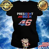 President joe biden 46 2020 american flag s Ladies tee
